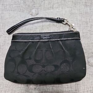 Coach Black Signature Wristlet